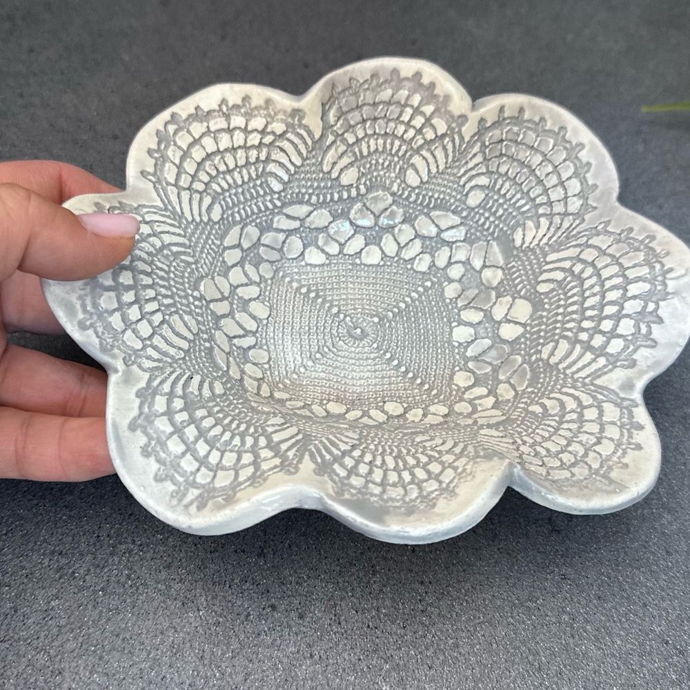 Elegant Gray Textured Decorative Bowl
